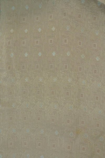 Photo3: P0109Q Vintage Japanese kimono Gray HAORI short jacket for women / Silk. Geometrical pattern (Grade B) (3)