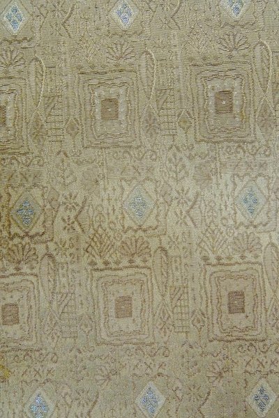 Photo5: P0109Q Vintage Japanese kimono Gray HAORI short jacket for women / Silk. Geometrical pattern (Grade B) (5)