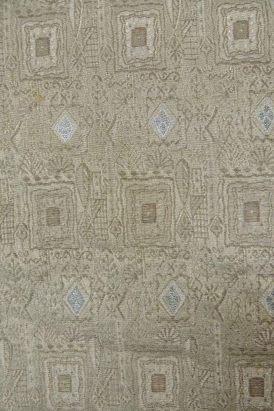 Photo6: P0109Q Vintage Japanese kimono Gray HAORI short jacket for women / Silk. Geometrical pattern (Grade B) (6)