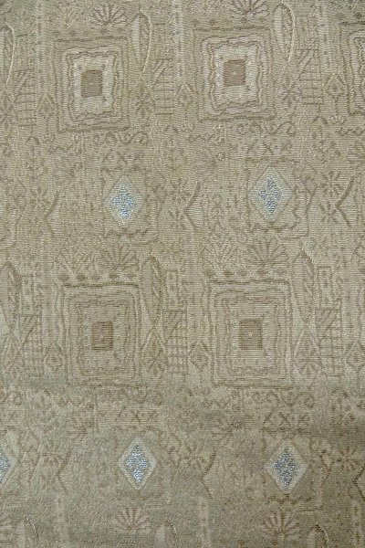 Photo7: P0109Q Vintage Japanese kimono Gray HAORI short jacket for women / Silk. Geometrical pattern (Grade B) (7)