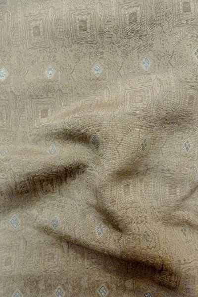 Photo11: P0109Q Vintage Japanese kimono Gray HAORI short jacket for women / Silk. Geometrical pattern (Grade B) (11)