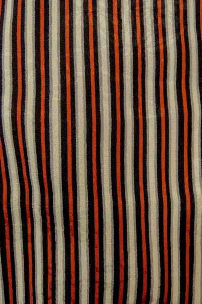 Photo5: P0109R Vintage Japanese kimono Vivid Red HAORI short jacket for women / Silk. Stripes (Grade D) (5)