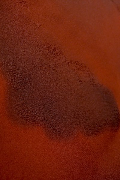 Photo9: P0109S Vintage Japanese kimono Vivid Vermilion HAORI short jacket for women / Silk. Cloud (Grade B) (9)