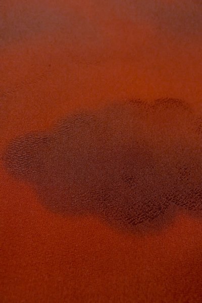 Photo10: P0109S Vintage Japanese kimono Vivid Vermilion HAORI short jacket for women / Silk. Cloud (Grade B) (10)