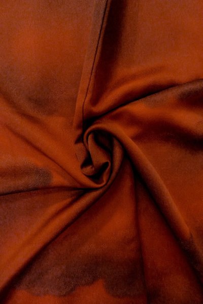 Photo12: P0109S Vintage Japanese kimono Vivid Vermilion HAORI short jacket for women / Silk. Cloud (Grade B) (12)