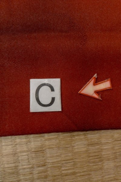 Photo16: P0109S Vintage Japanese kimono Vivid Vermilion HAORI short jacket for women / Silk. Cloud (Grade B) (16)