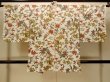 Photo2: P0109T Vintage Japanese kimono White HAORI short jacket for women / Silk. Flower (Grade C) (2)