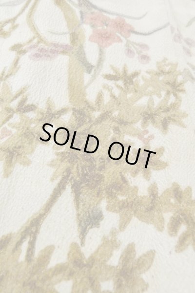Photo10: P0109T Vintage Japanese kimono White HAORI short jacket for women / Silk. Flower (Grade C) (10)