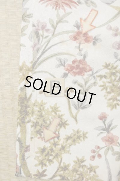 Photo15: P0109T Vintage Japanese kimono White HAORI short jacket for women / Silk. Flower (Grade C) (15)