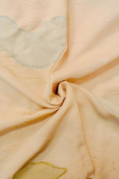 Photo11: P0109V Vintage Japanese kimono Light Pink HAORI short jacket for women / Silk. Gap in a cloud (Grade C) (11)