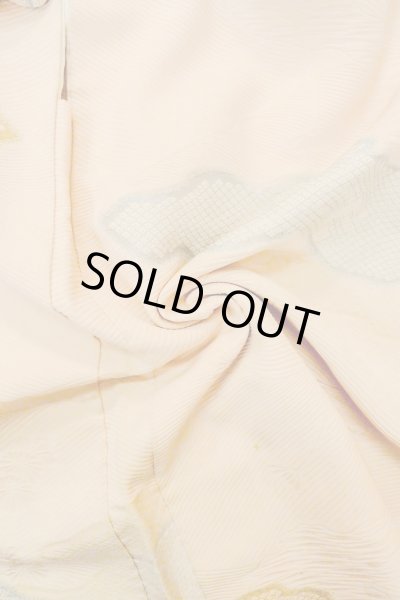 Photo12: P0109V Vintage Japanese kimono Light Pink HAORI short jacket for women / Silk. Gap in a cloud (Grade C) (12)