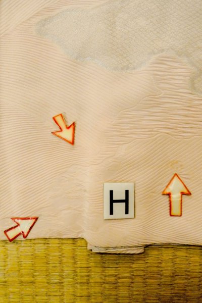 Photo21: P0109V Vintage Japanese kimono Light Pink HAORI short jacket for women / Silk. Gap in a cloud (Grade C) (21)