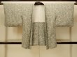 Photo1: P0109W Vintage Japanese kimono Light Grayish Light Blue HAORI short jacket for women / Silk. Abstract pattern (Grade C) (1)