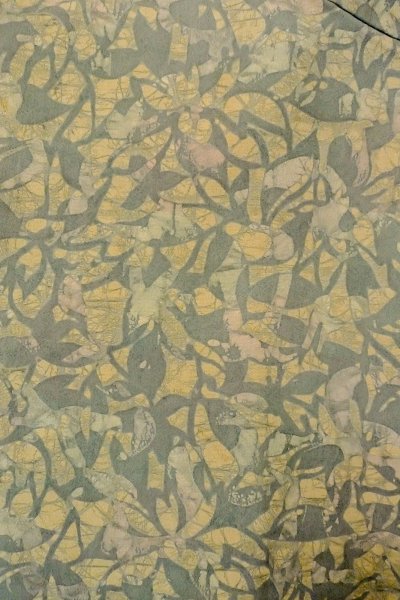 Photo3: P0109W Vintage Japanese kimono Light Grayish Light Blue HAORI short jacket for women / Silk. Abstract pattern (Grade C) (3)