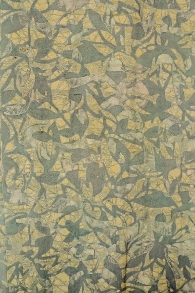 Photo4: P0109W Vintage Japanese kimono Light Grayish Light Blue HAORI short jacket for women / Silk. Abstract pattern (Grade C) (4)