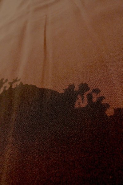 Photo10: P0109X Vintage Japanese kimono Dark Brownish Dark Red HAORI short jacket for women / Silk. Mountain (Grade B) (10)