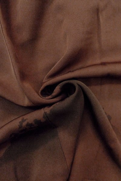 Photo12: P0109X Vintage Japanese kimono Dark Brownish Dark Red HAORI short jacket for women / Silk. Mountain (Grade B) (12)