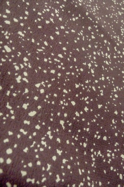 Photo7: P0109Y Vintage Japanese kimono Dark Purple HAORI short jacket for women / Synthetic. Dot (Grade B) (7)