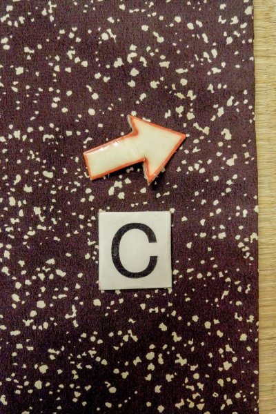 Photo14: P0109Y Vintage Japanese kimono Dark Purple HAORI short jacket for women / Synthetic. Dot (Grade B) (14)