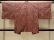 Photo2: P0109Z Vintage Japanese kimono Dark Dark Red HAORI short jacket for women / Silk. Bamboo leaf (Grade D) (2)
