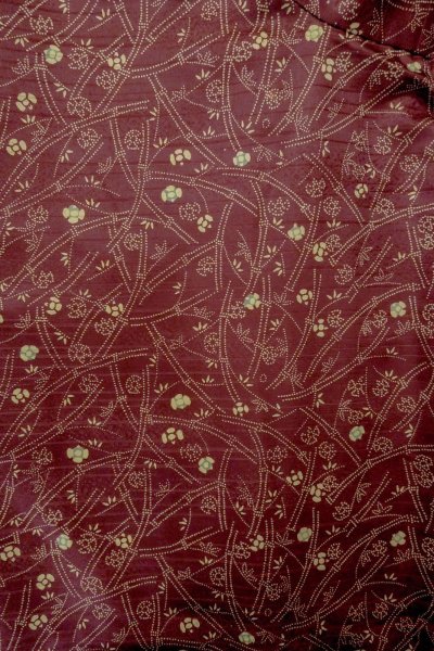 Photo3: P0109Z Vintage Japanese kimono Dark Dark Red HAORI short jacket for women / Silk. Bamboo leaf (Grade D) (3)