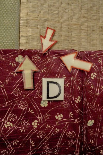 Photo14: P0109Z Vintage Japanese kimono Dark Dark Red HAORI short jacket for women / Silk. Bamboo leaf (Grade D) (14)