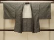 Photo1: P0110A Vintage Japanese kimono Black HAORI short jacket for women / Silk. Geometrical pattern (Grade B) (1)