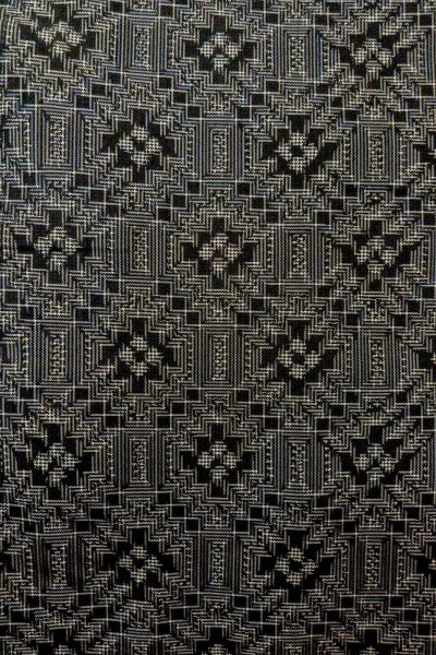 Photo5: P0110A Vintage Japanese kimono Black HAORI short jacket for women / Silk. Geometrical pattern (Grade B) (5)