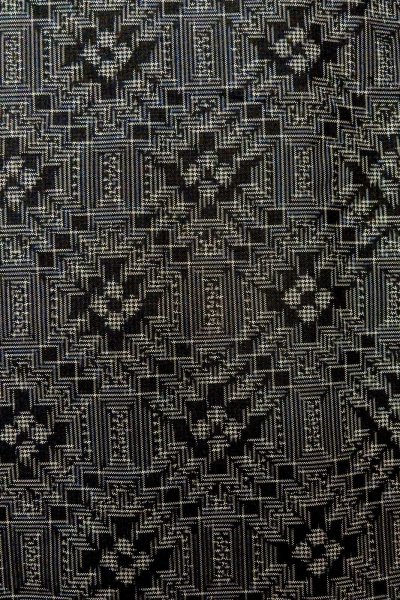 Photo6: P0110A Vintage Japanese kimono Black HAORI short jacket for women / Silk. Geometrical pattern (Grade B) (6)