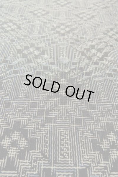 Photo10: P0110A Vintage Japanese kimono Black HAORI short jacket for women / Silk. Geometrical pattern (Grade B) (10)