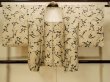 Photo1: P0110B Vintage Japanese kimono Grayish Beige HAORI short jacket for women / Silk. Flower (Grade B) (1)