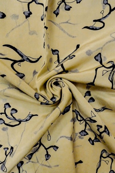 Photo9: P0110B Vintage Japanese kimono Grayish Beige HAORI short jacket for women / Silk. Flower (Grade B) (9)