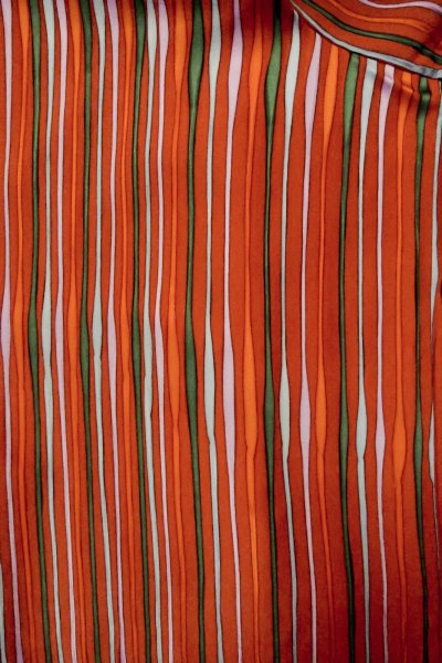 Photo3: Mint P0110C Vintage Japanese kimono Vivid Red HAORI short jacket for women / Silk. Curved lines (Grade A) (3)