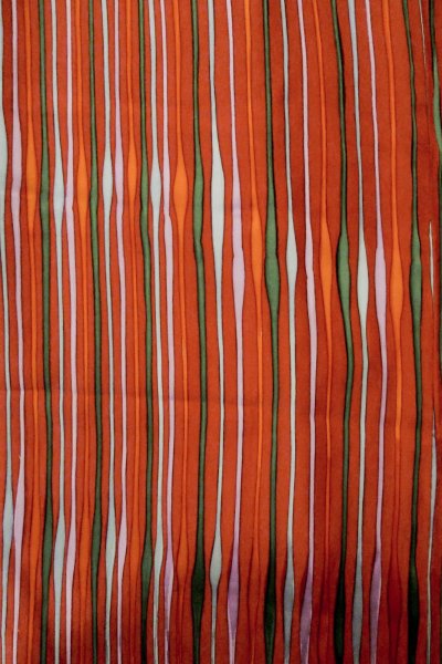 Photo4: Mint P0110C Vintage Japanese kimono Vivid Red HAORI short jacket for women / Silk. Curved lines (Grade A) (4)