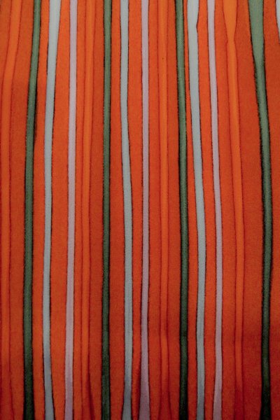 Photo6: Mint P0110C Vintage Japanese kimono Vivid Red HAORI short jacket for women / Silk. Curved lines (Grade A) (6)