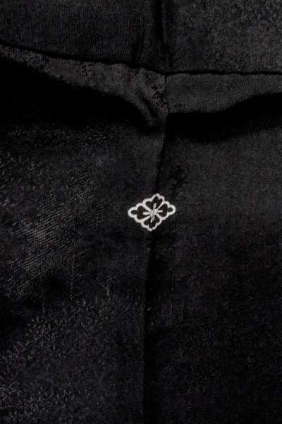 Photo3: P0110D Vintage Japanese kimono Black HAORI short jacket for women / Silk. (Grade B) (3)