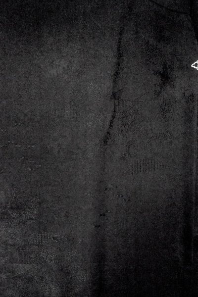 Photo4: P0110D Vintage Japanese kimono Black HAORI short jacket for women / Silk. (Grade B) (4)