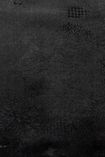 Photo8: P0110D Vintage Japanese kimono Black HAORI short jacket for women / Silk. (Grade B) (8)