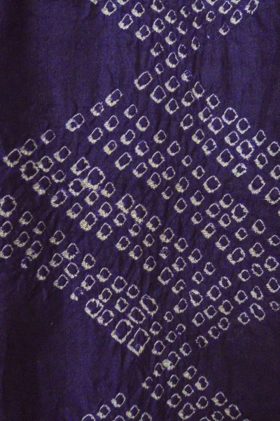 Photo7: P0120A Antique Japanese kimono Dark Purple HAORI short jacket for women / Silk. Dapple pattern (Grade C) (7)