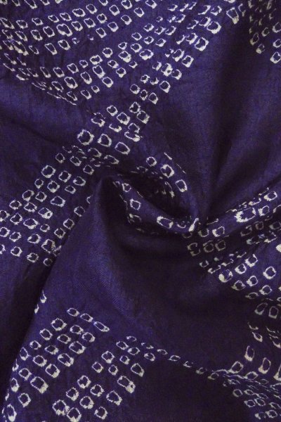 Photo11: P0120A Antique Japanese kimono Dark Purple HAORI short jacket for women / Silk. Dapple pattern (Grade C) (11)