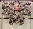 Photo1: P0120B Antique Japanese kimono Dark Wisteria HAORI short jacket for women / Silk. Chrysanthemum (Grade C) (1)