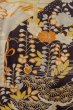 Photo8: P0120B Antique Japanese kimono Dark Wisteria HAORI short jacket for women / Silk. Chrysanthemum (Grade C) (8)