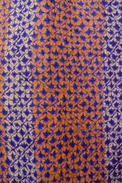 Photo6: Mint P0120C Antique Japanese kimono Dark Coral HAORI short jacket for women / Silk. Plaid Checks (Grade A) (6)