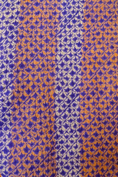 Photo7: Mint P0120C Antique Japanese kimono Dark Coral HAORI short jacket for women / Silk. Plaid Checks (Grade A) (7)