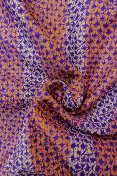 Photo11: Mint P0120C Antique Japanese kimono Dark Coral HAORI short jacket for women / Silk. Plaid Checks (Grade A) (11)