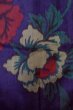 Photo6: P0120F Antique Japanese kimono Dark Purple HAORI short jacket for women / Silk. Peony (Grade C) (6)