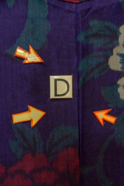 Photo17: P0120F Antique Japanese kimono Dark Purple HAORI short jacket for women / Silk. Peony (Grade C) (17)