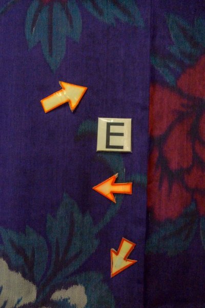 Photo18: P0120F Antique Japanese kimono Dark Purple HAORI short jacket for women / Silk. Peony (Grade C) (18)