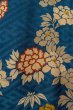 Photo6: P0120G Antique Japanese kimono Grayish Blue HAORI short jacket for women / Silk. Peony (Grade C) (6)