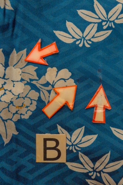 Photo15: P0120G Antique Japanese kimono Grayish Blue HAORI short jacket for women / Silk. Peony (Grade C) (15)